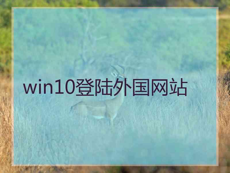 win10登陆外国网站